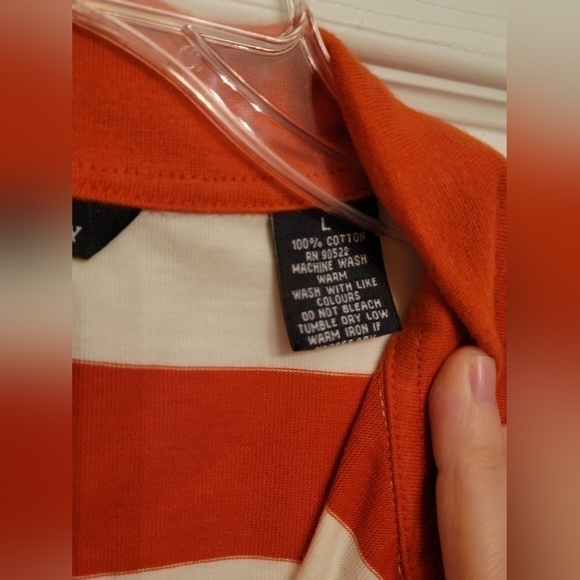 Crable Varsity Men's Large Orange and White Polo - Picture 3 of 7